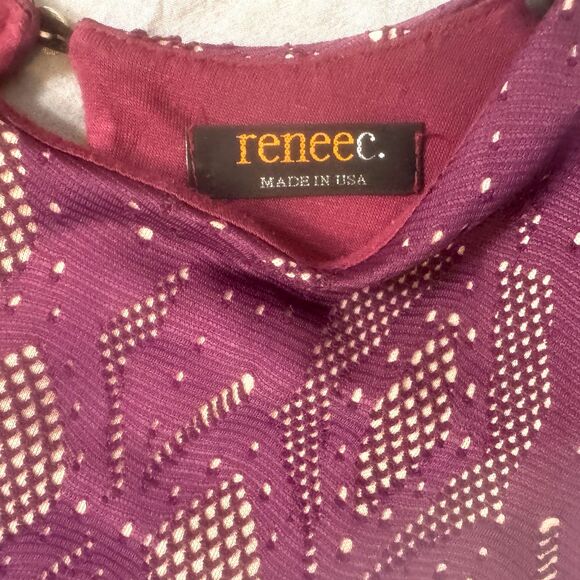 Renee C Shiloe Texture Knit Dress Womens XSP Purple Cut Out Design Lined Twirl - Picture 3 of 13